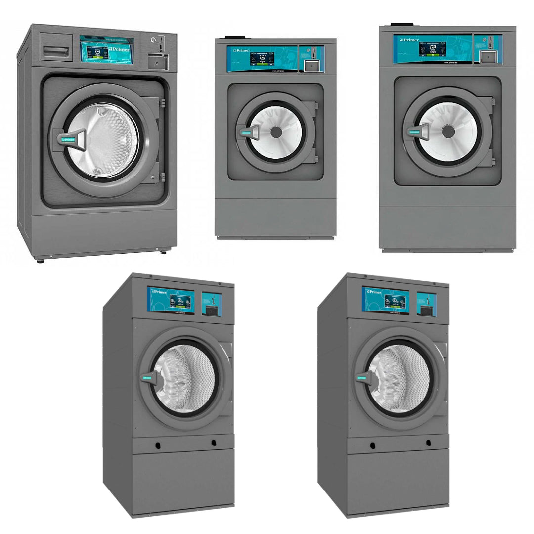 PRIMER - CONJUNTO PACK LAVANDERÍA AUTOSERVICIO 3 LAVADORAS + 2 SECADORAS