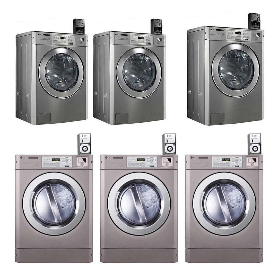 LG - CONJUNTO PACK LAVANDERÍA AUTOSERVICIO 3 LAVADORAS + 3 SECADORAS